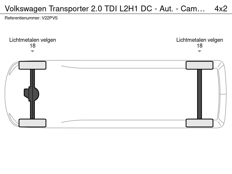 Volkswagen Transporter 2.0 TDI L2H1 DC - Aut. - Camera - - 2.0 TDI L2H1 DC - Aut. - Camera -